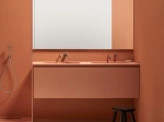 Plan vasque système d’évacuation discret L 50 à 201 x P 40 à 51 cm, finition lisse mate, 10 couleurs, Anti bactérien, résine Akrytan® teinté dans la masse, Livraison Offerte.